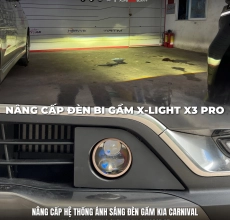 Nâng cấp 8 bi laser X-Light F+ Ultra và Đèn bi gầm  X-Light X3 Pro cho KIA CARNIVAL 2022