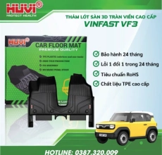 Thảm lót sàn ô tô Vinfast VF3 2024 tràn viền bậc cửa Huvi