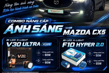 Độ Đèn X-LIGHT V30 ULTRA 2026 & F10 HYPER 2.0 Cho Mazda CX-5