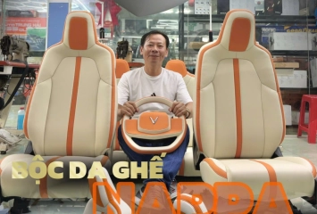 BỘC GHẾ DA NAPPA PHỐI MÀU CAM BE CHO VINFAST VF3